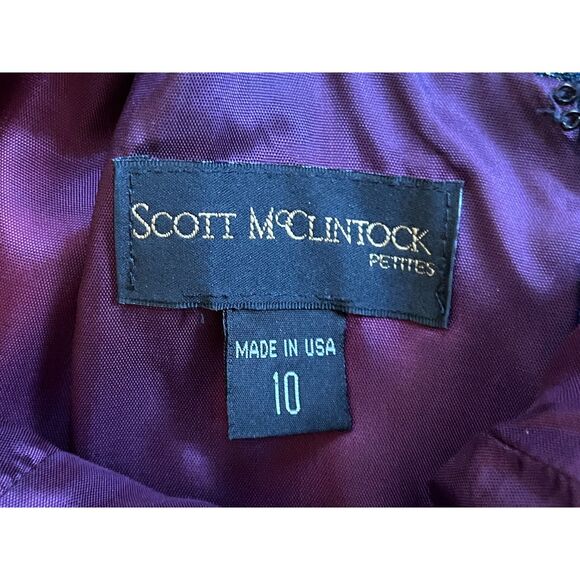 Vintage Scott McClintock Green Purple Y2K Glam Bead Strap Dress Women's Size 10 - Picture 4 of 13